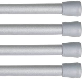 "Kenney Fast Fit No Tools 7/16"" Spring Tension Rod, 4-Pack"