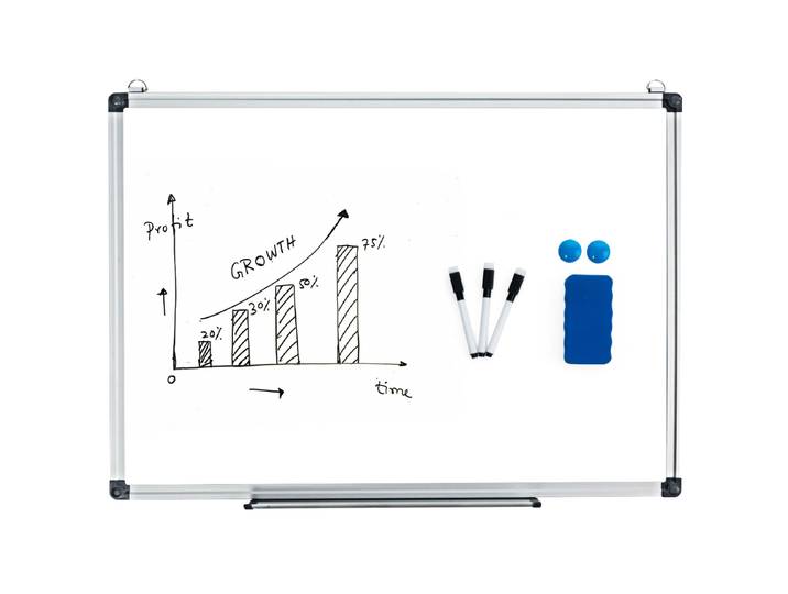 Whiteboard Magneetbord Schrijfbord Wandbord Memobord met Aluminium Frame (70x50 cm)