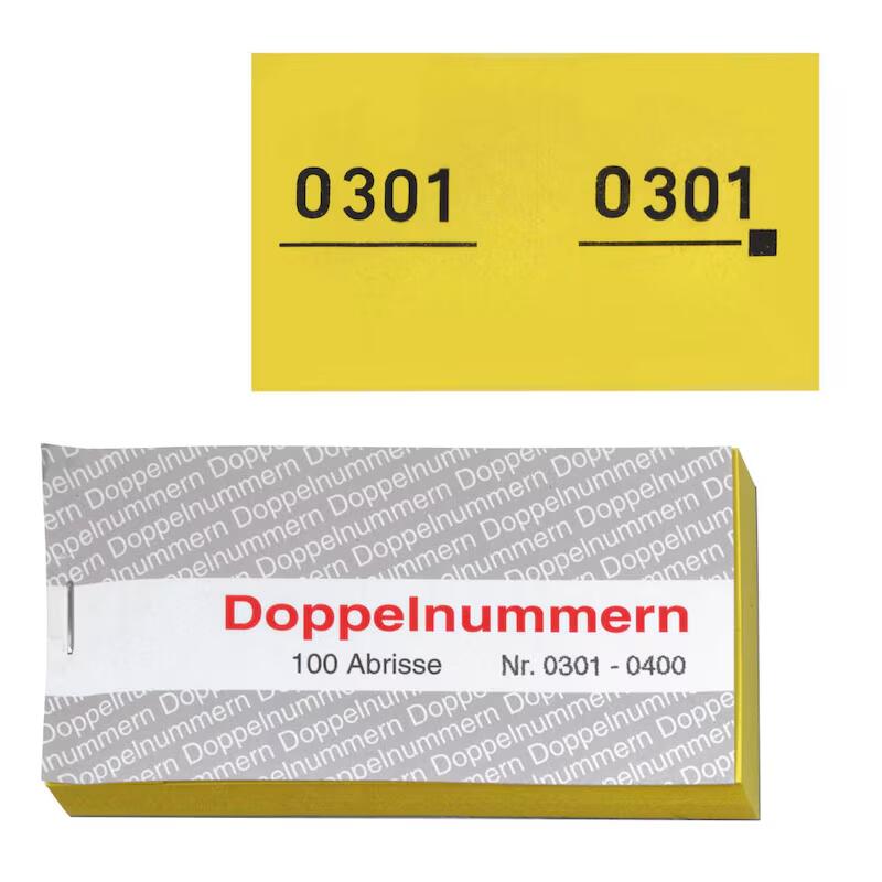 WOLF & APPENZELLER Doppelnummernblöcke gelb 750052
