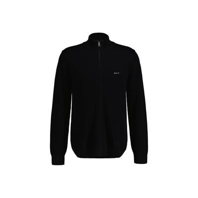 Sweatshirt GANT "Strickjacke COTTON PIQUE HALF ZIP CARDIGAN", Herren, Gr. XL, schwarz, Obermaterial: 100% Baumwolle CO., Sweatshirts Sweatshirt