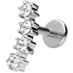 Titan Labret mit Push Fit 4 EINGEFASSTE KRISTALLE