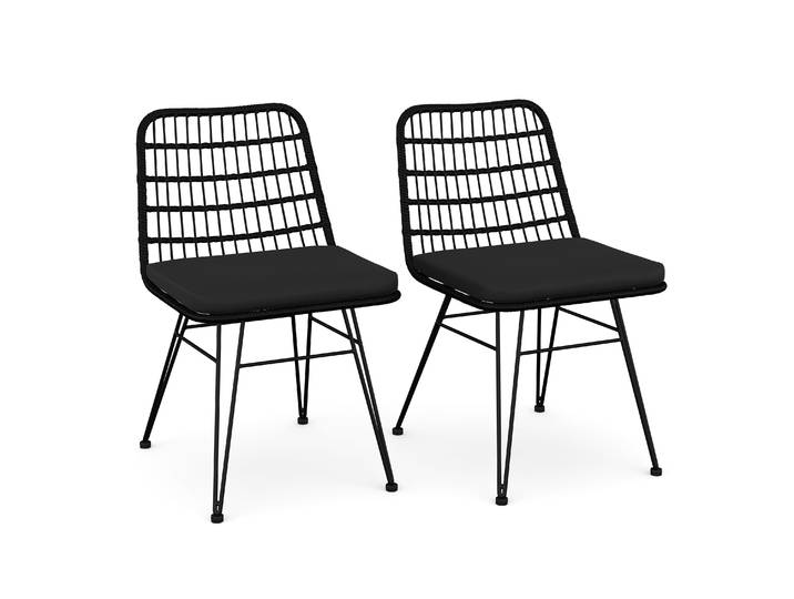 Gartenstuhl JUNO 2er Set schwarz