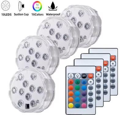 Uplift Treasures RGB LED Submersible Underwater Light 6 Lamps 1 Controller rgb Color
