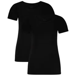 Bamboo basics 2P Kate T-Shirt Round Neck Schwarz Small Damen