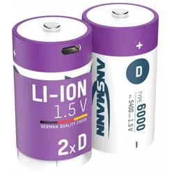 Ansmann 1314-0005 Haushaltsbatterie Wiederaufladbarer Akku D Lithium-Ion (Li-Ion)