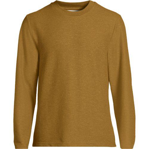 Struktur-Shirt mit Leinen für Herren, Herren, size: regular, Gelb, Leinen/Polyester/Polyester-Mischung, by Lands' End