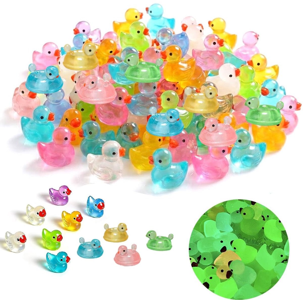 Set van 50 lichtgevende mini figuren van kunsthars voor decoratie