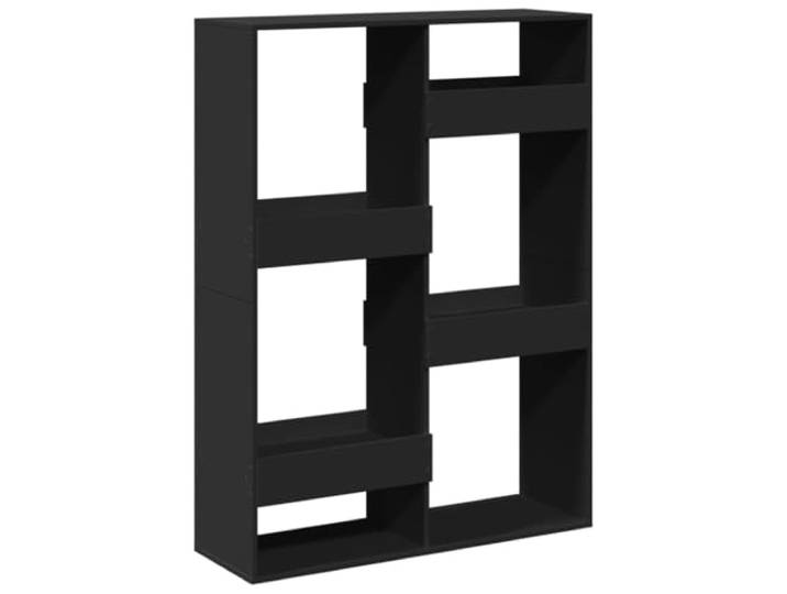 Möbelstück, Raumteiler, Schwarz, 100 x 33 x 135 cm, Holz, 6 Einlegeböden Langlebiges Verbundholz, 6-stöckige Aufbewahrung, elegante Trennwand, einfache Wartung, Wandbefestigung erforderlich