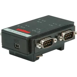 ROLINE 12021003 - USB Konverter, Micro B Buchse auf 4x RS232, DIN-Rail
