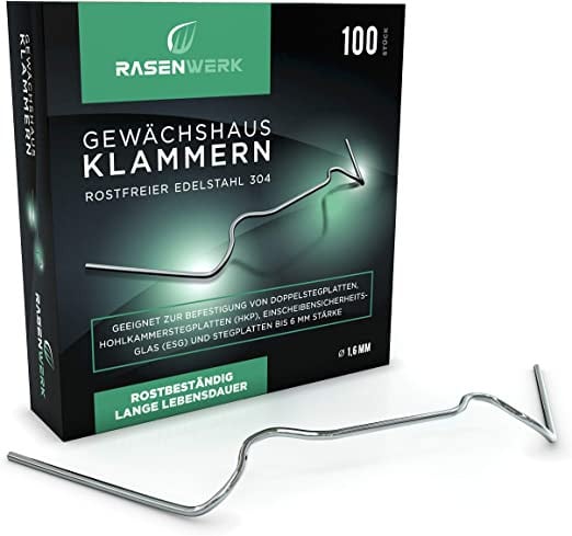RASENWERK Kasthaken van 304 roestvrij staal, 100 stuks, 95 x 40 mm