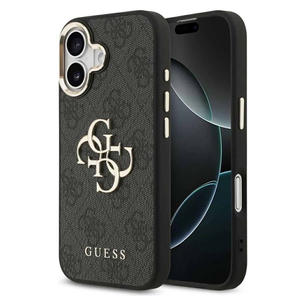 Guess Back panel cover Apple iPhone 17 PU Leather 4G Metal Logo Gold Frame MagSafe Case Black (Apple iPhone 17) (GUHCP17S4GMGCGR)