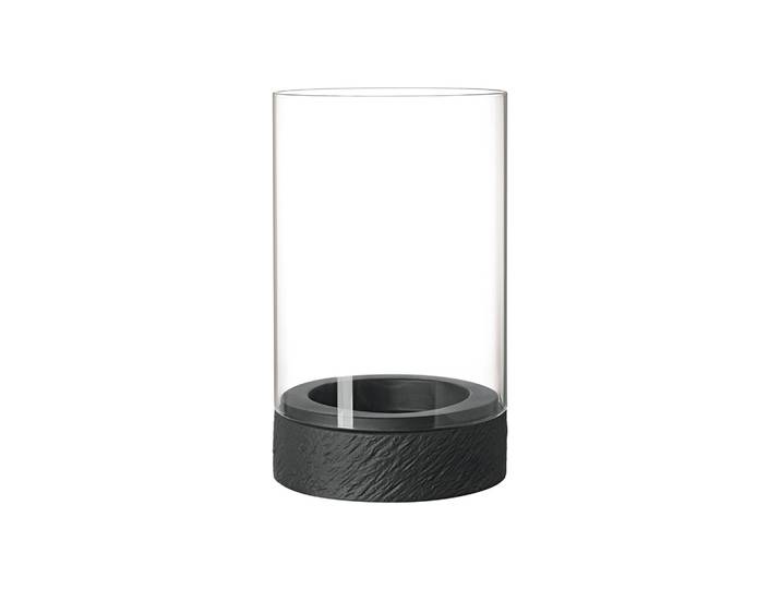 Windlicht VILLEROY & BOCH Windlicht Manufacture Rock Home 25 cm schwarz , schwarz, Kerzenhalter, Windlicht