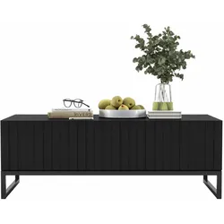 COUCHTISCH Elpis Schwarz matt 110 cm mit Metallrahmen