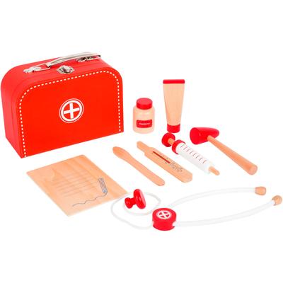 Spielzeug-Arztkoffer SMALL FOOT, rot, Rollenspielzeug, KinderB:20cm H:14cm T:8cm, Holz, B:20cm H:14cm T:8cm