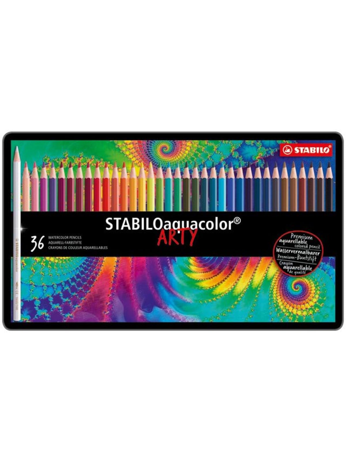 STABILO aquacolor Aquarellable colored pencil metal box of 36 pens