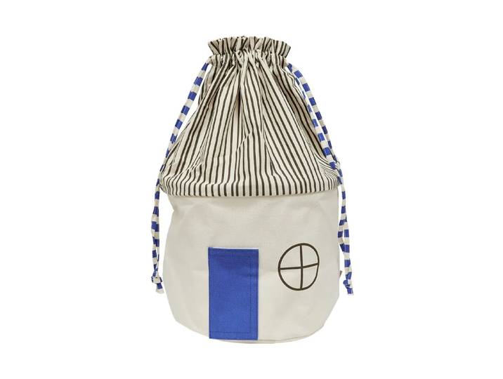 OYOY Panier de rangement Koya Large Bleu Optique