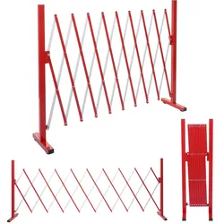 Absperrgitter HWC-B34, Scherengitter Zaun Schutzgitter ausziehbar, Alu rot-weiß ~ Höhe 103cm, Breite 32-265cm