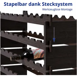 Relaxdays, Weinregal, Weinregal (63 Flaschen, 85 x 25.50 x 94 cm)