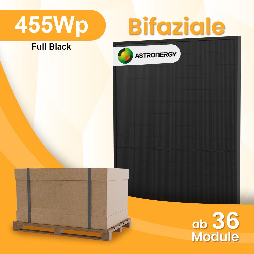 Powerness 36 Stück Full Black Bifazial Glas-Glas 455W Solarmodule, 36x 455W PV Panel für Balkonkraftwerk (0% MwSt)