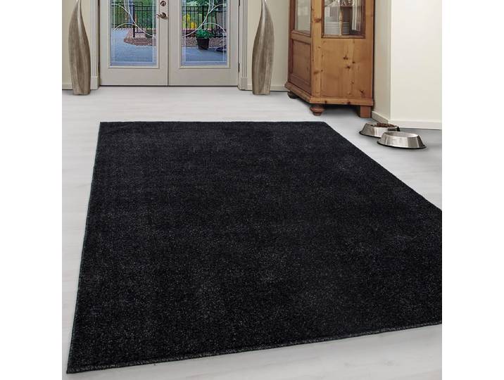 Kurzflorteppich Ata Schwarz/Anthrazit 200 x 290cm Polyester