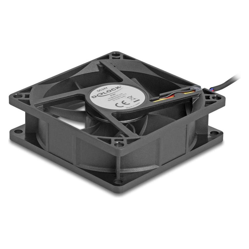 Delock Axiallüfter 24 V DC, 80 x 80 x 25 mm schwarz (80 mm, 1x) (67301)