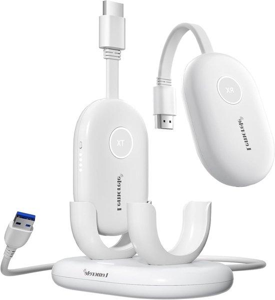 Kabelloser HDMI-Empfänger mit 2000 mAh Akku, 8 Sender für 1 Empfänger, Reichweite von 50 Metern, Full HD 1080P, ideal für Präsentationen, Konferenzen und Unterricht