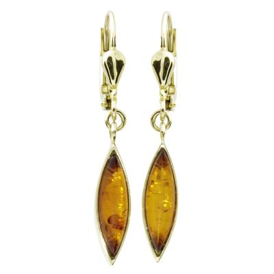 Paar Ohrhänger OSTSEE-SCHMUCK "- Caja - Gold 333/000 - Bernstein" Gr. 34, gold (gold 333, goldfarben, gelb), Ohrringe, Damen, 34, Gelbgold 333