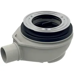 Geberit d90 Duschwannenablauf 150553001 ohne Ablaufdeckel und Überlauf, Sperrwasserhöhe 50mm, Abgang aus PP