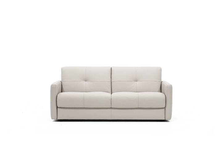 Schlafsofa EGOITALIANO DUCK, Made in Italy-Designsofa mit Dauerschlaffunktion,Breite 206 cm , weiß, B:206cm H:85cm T:96cm, Sofas, Schlafsofa, Schlafcouch aus Echtleder Bull mit komfortabler Matraze. 160x190 cm
