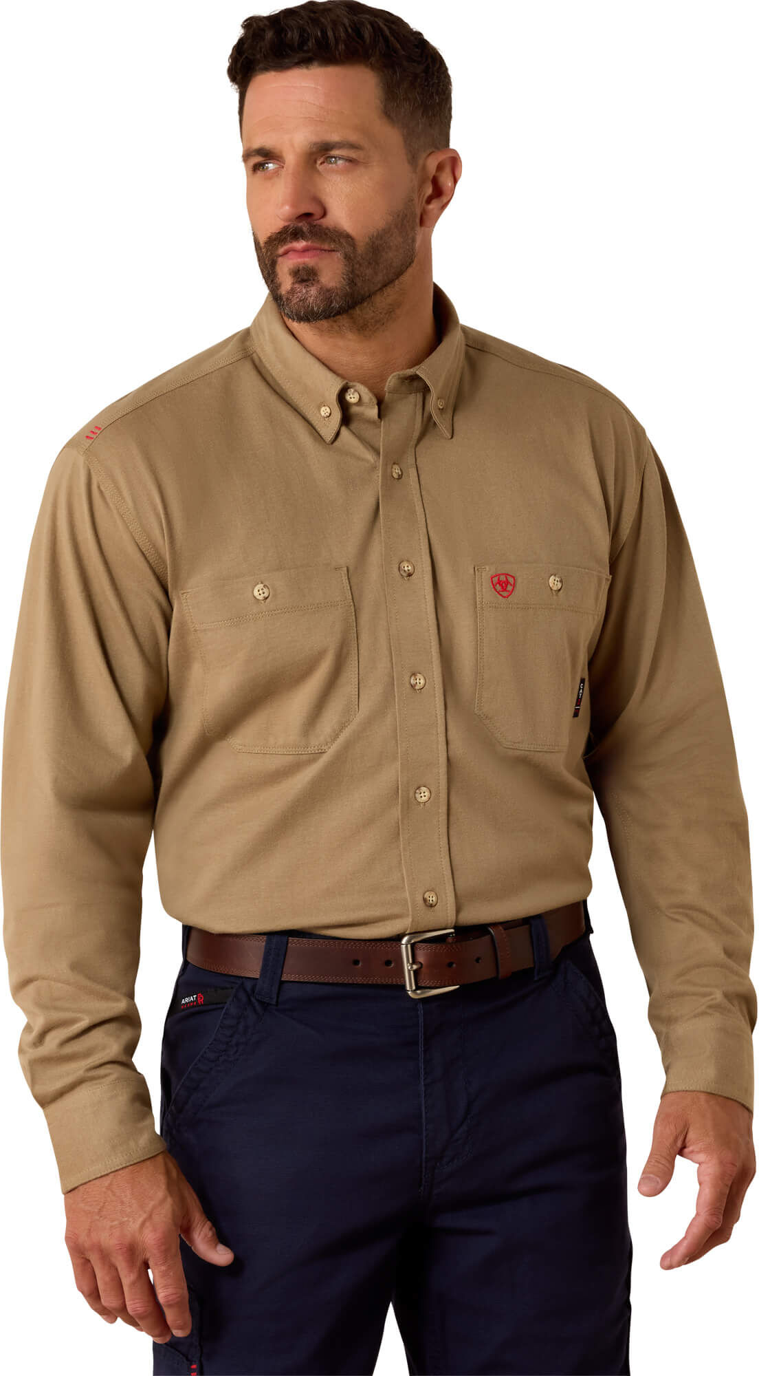Men's Flame-Resistant Airified Work Shirt in Field Khaki, Size: MT by Ariat