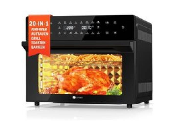 LLIVEKIT 30L Friteuse - Air Fryer 45P x 43l x 36H - 20 Programmes - Écran Tactile LED - Friteuse sans Huile Noir