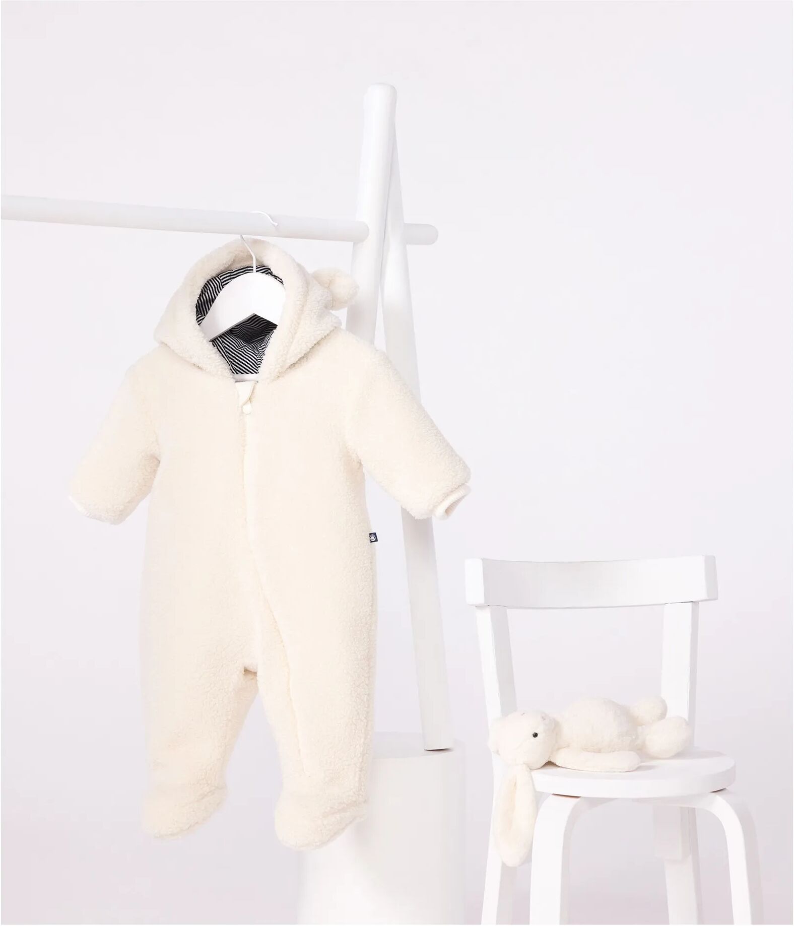 Petit Bateau Pilote Façon Sherpa Oreilles Ecru 1 mois