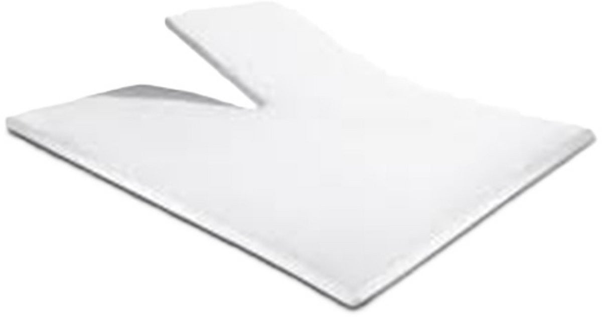 Fresh & Co Splittopper Hoeslaken van Flanel in Wit, 160 x 200 cm