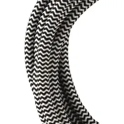 Bailey-Gewebekabel 3-adrig schwarz/weiß 3m