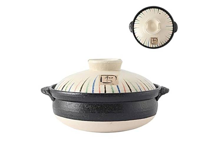 MNBVH Authentischer Japanischer Donabe-tontopf, Vorgewürzter Hot Pot Aus Keramiksteingut, Hergestellt In Japan, Gumbo-suppentopf-eintopf(Size:33.5x18.2cm(13x7inch),Color:B)