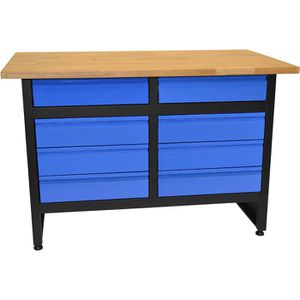 Güde Werkbank GW 8S, 40474, blau, mit 8 Schubladen, 120 x 85 x 60 cm
