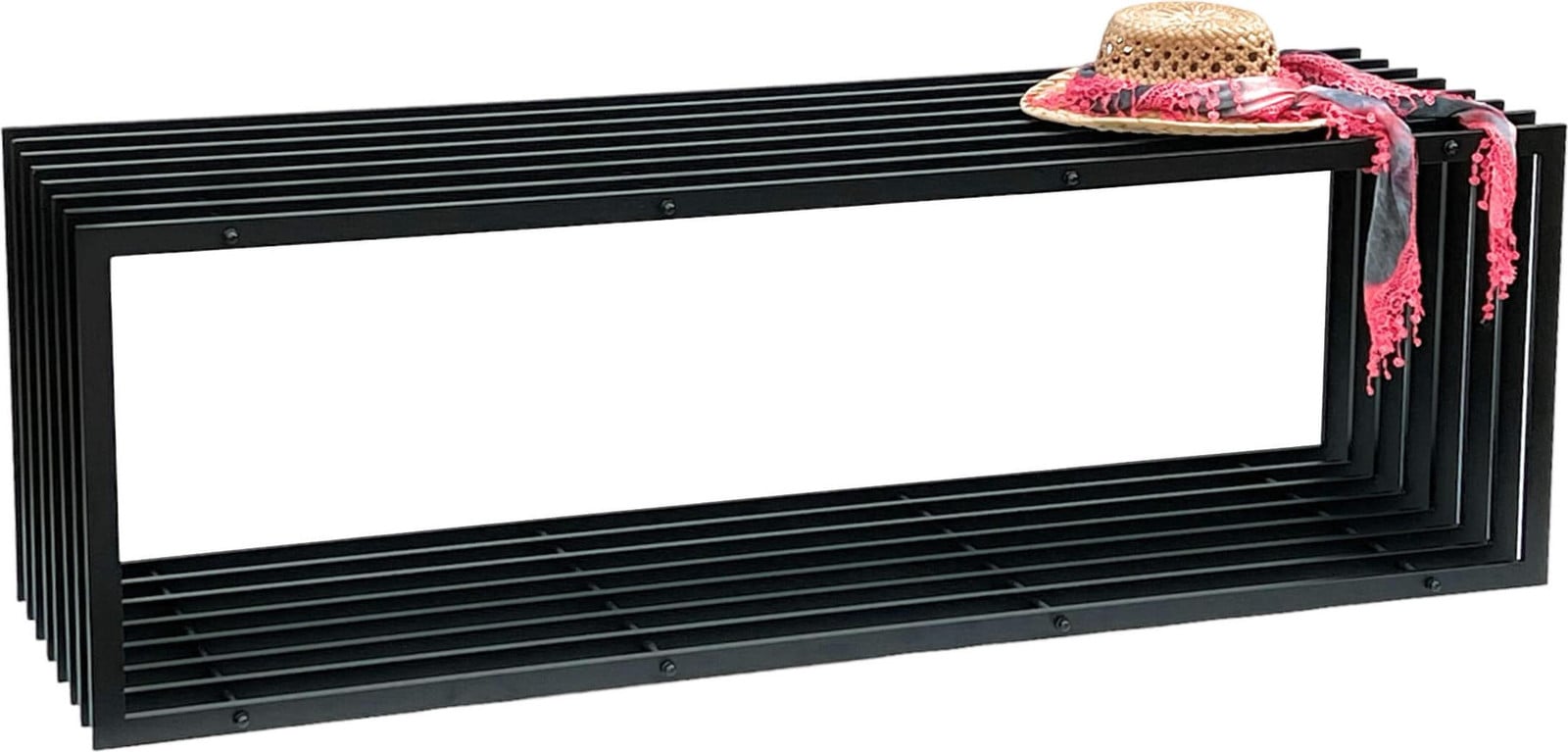 DanDiBo Tuinbank Model 96430, Zwart Metaal, Weerbestendige IJzeren Lamellenbank voor in de Tuin