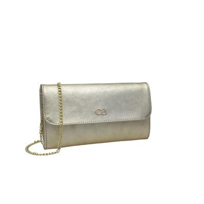 Clutch "Eleganz", Damen, Gr. B/H/T: 26cm x 15cm x 5cm onesize, gold, Leder, COLLEZIONE ALESSANDRO, Taschen, aus Leder, mit separaten Fächern