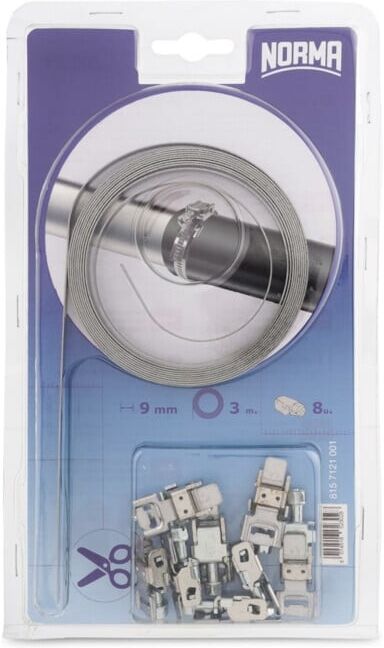 NORMA Serratub Kit bande sans fin 9mm W2B, bande 3m, 8 têtes (0815 7121 001)