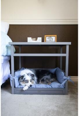 Sundown Nightstand Table Pet Bed by New Age Pet in Gray