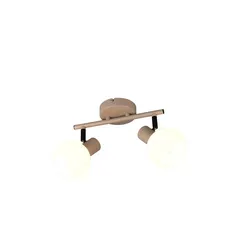 Deckenleuchte Wandlampe Flurleuchte warm beige Metall E14 2-flammig L 25 cm
