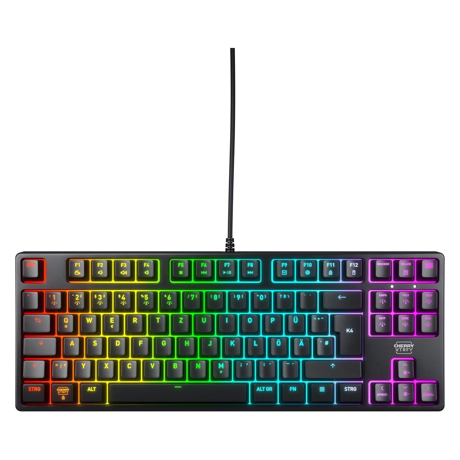 Cherry XTRFY K4V2 TKL keyboard (DE, Kabelgebunden) (CX-K4V2-RGB-TKL-R-GER)
