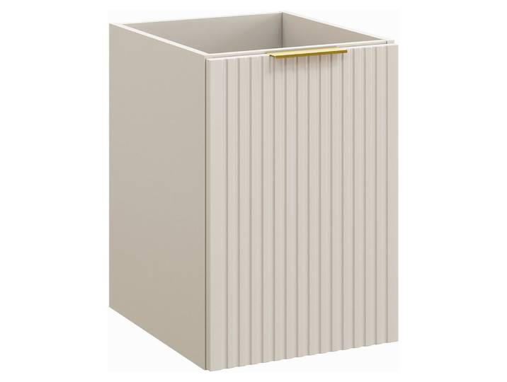 Lomadox Unterschrank ADELAIDE-56-CASHMERE 40 cm breit, kaschmir, gerillte Front, inkl. Wäschekorb