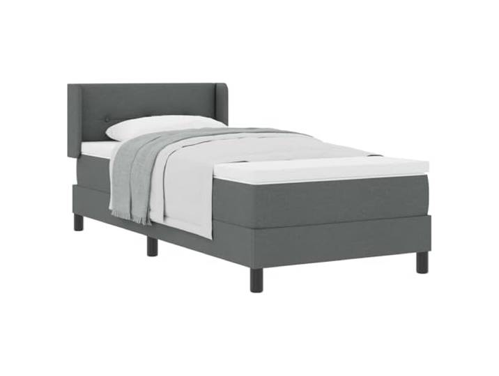 vidaXL Boxspringbett mit Kopfteil Dunkelgrau 200 x 90 cm Stoff Kopfteil hat zwei Höheneinstellungen. Klare Linien und funktionale Einfachheit