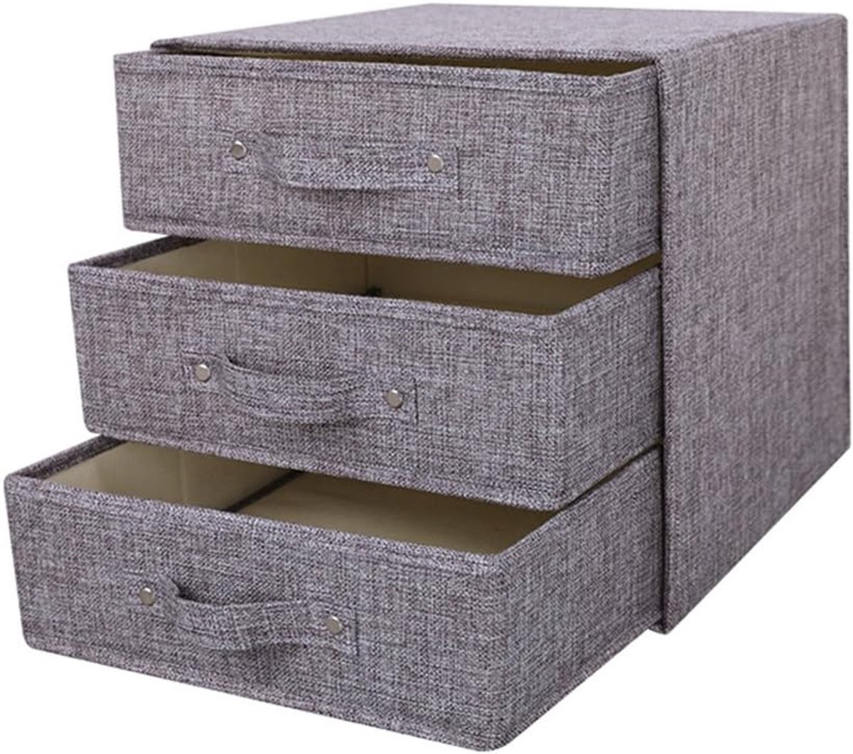 SnelShoppen Opbergdoos met Handvat en Deksel, Vouwbare Organizer voor Sokken, Ondergoed en Accessoires, Solid