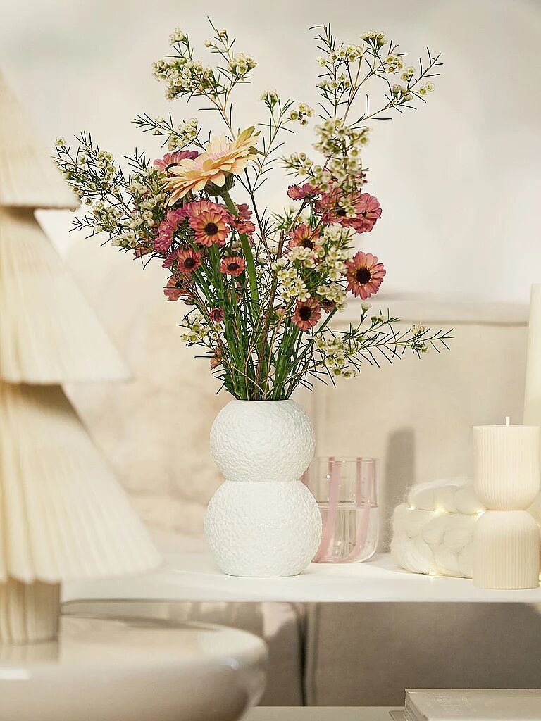 RAEDER Weihnachtsvase SCHNEEBALL 10x14,8cm Weiss weiss B