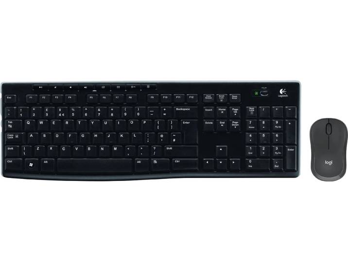 Logitech K270 Draadloos Toetsenbord QWERTY + Logitech M240 Silent Draadloze Muis Zwart