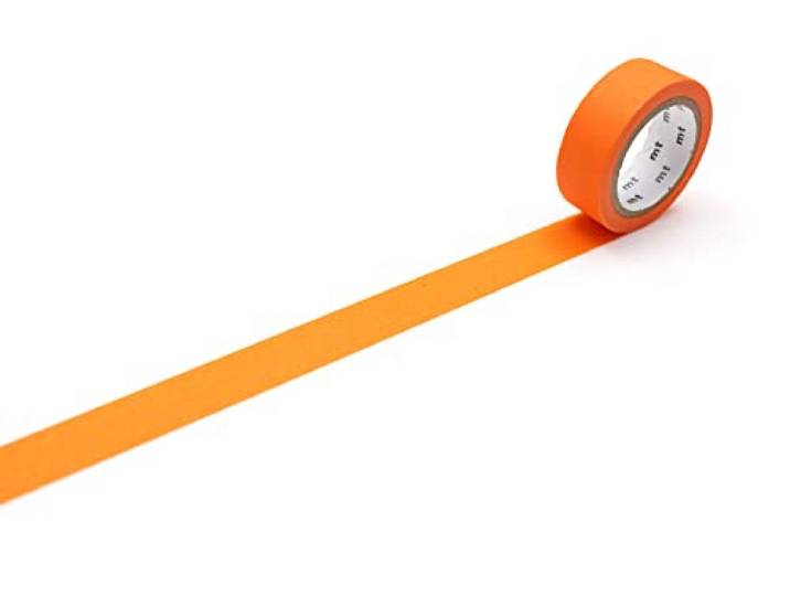 MT Washi Afplakband - Mat Oranje - 1 Rol