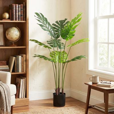 YVANLA Artificial Plant Fake Tropical Potted Tree Faux Floor Plant