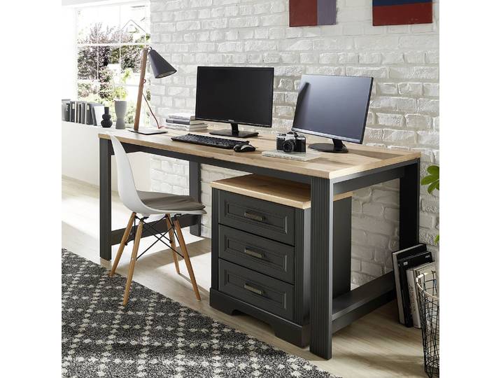 Büro-Set 2-teilig Grau/Graphit